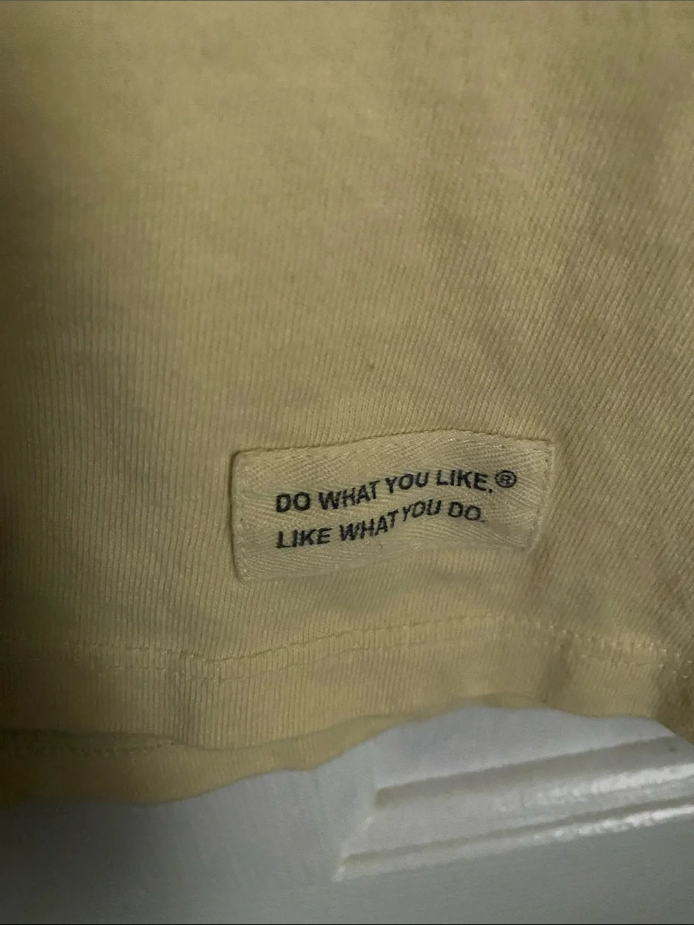 Life Is Good Pale Yellow Short Sleeve Tee with Pink and Blue Sun Graphic - Picture 4 of 5